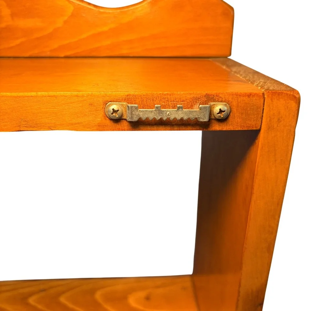 VTG 1970s Pine Wood‎ Shadow Box Wall Shelf Rustic Country Scalloped Display Case